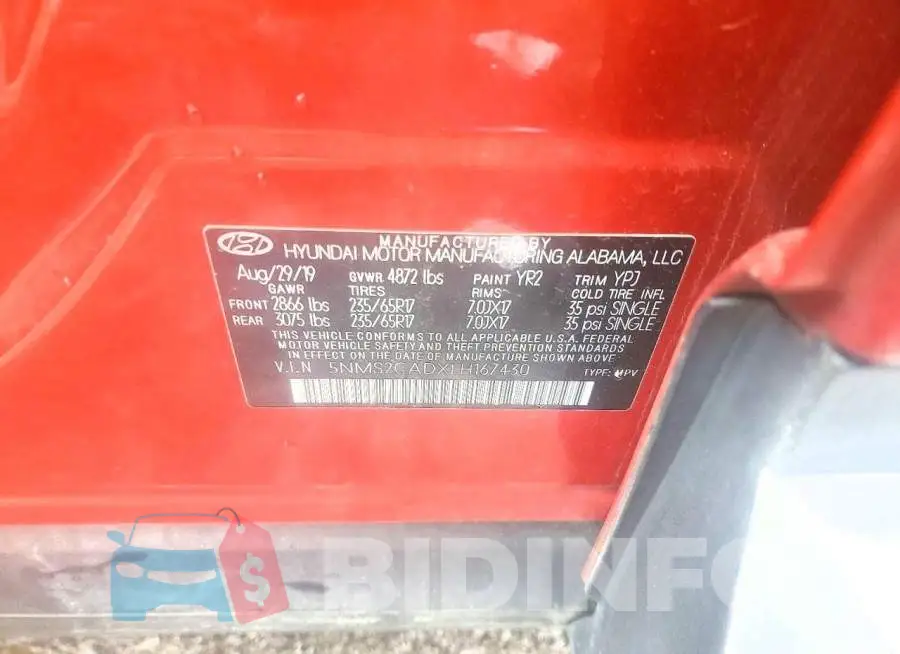 5NMS2CADXLH167430 Photo# 13
