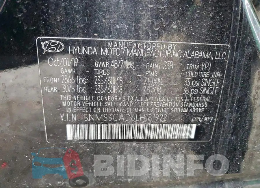 5NMS3CAD6LH181922 Photo# 13