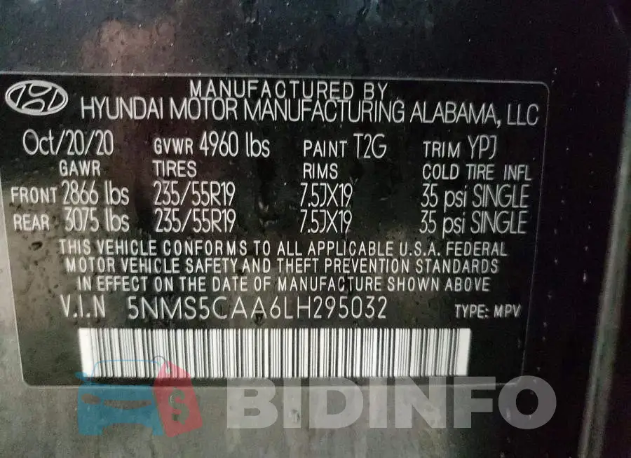 5NMS5CAA6LH295032 Photo# 13