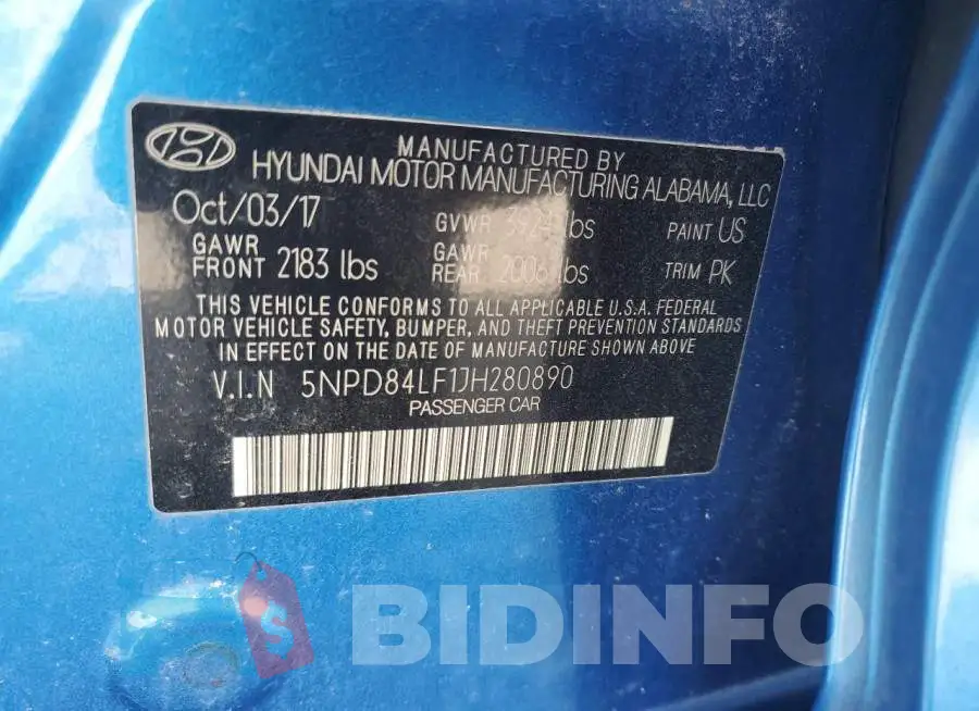 5NPD84LF1JH280890 Photo# 12