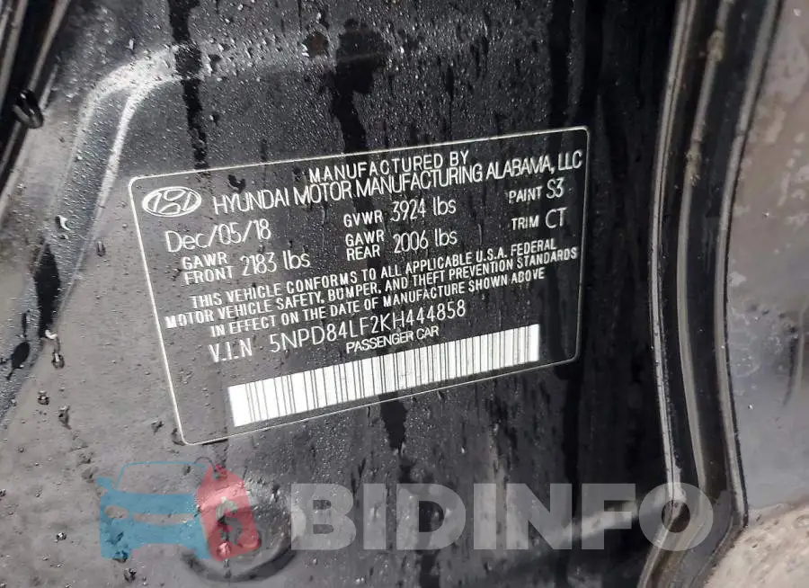 5NPD84LF2KH444858 Photo# 12