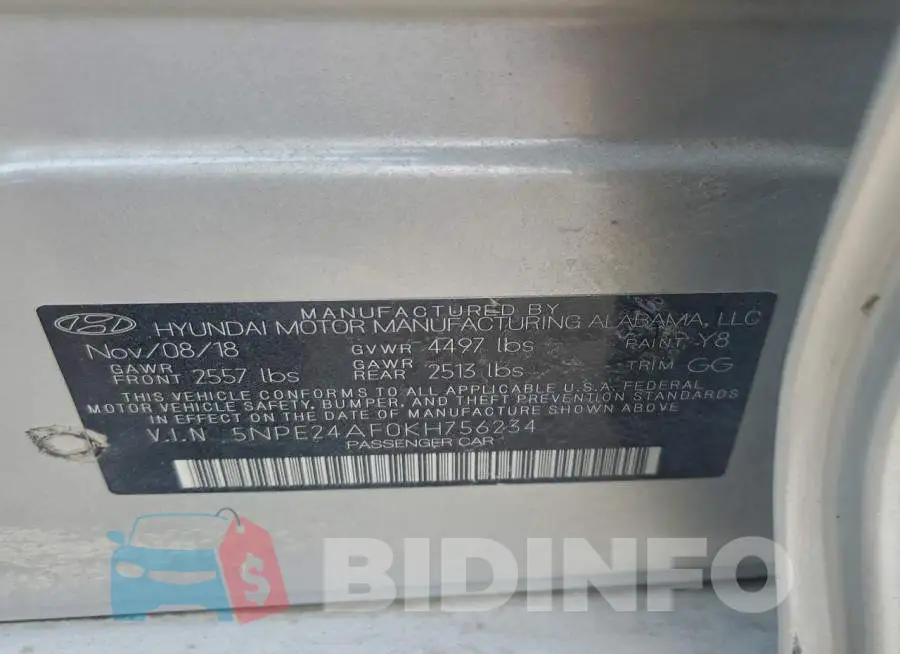 5NPE24AF0KH756234 Photo# 12