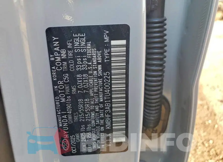 KM8HF3AB1TU400225 Photo# 13