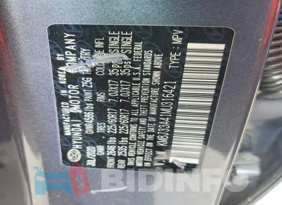 KM8J33A41MU316421 Photo# 14