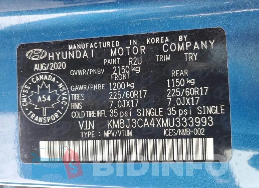KM8J3CA4XMU333993 Photo# 13