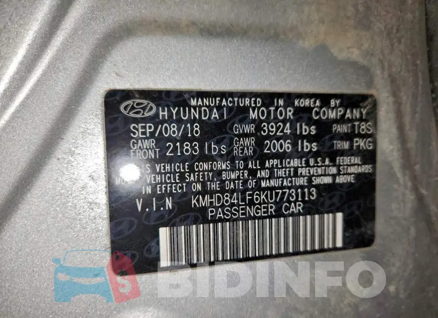 KMHD84LF6KU773113 Photo# 13