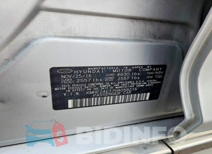 KMHE24L17HA058216 Photo# 12