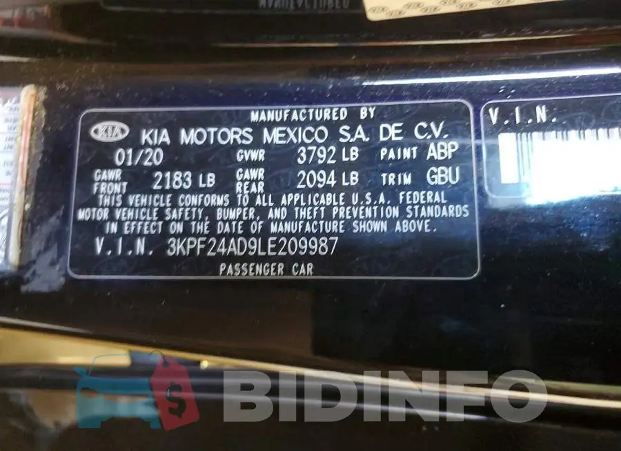 3KPF24AD9LE209987 Photo# 13