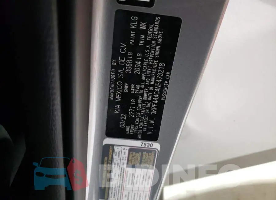 3KPF44AC4NE473218 Photo# 12