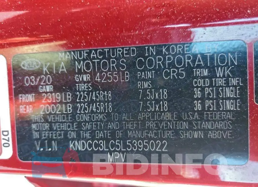 KNDCC3LC5L5395022 Photo# 13