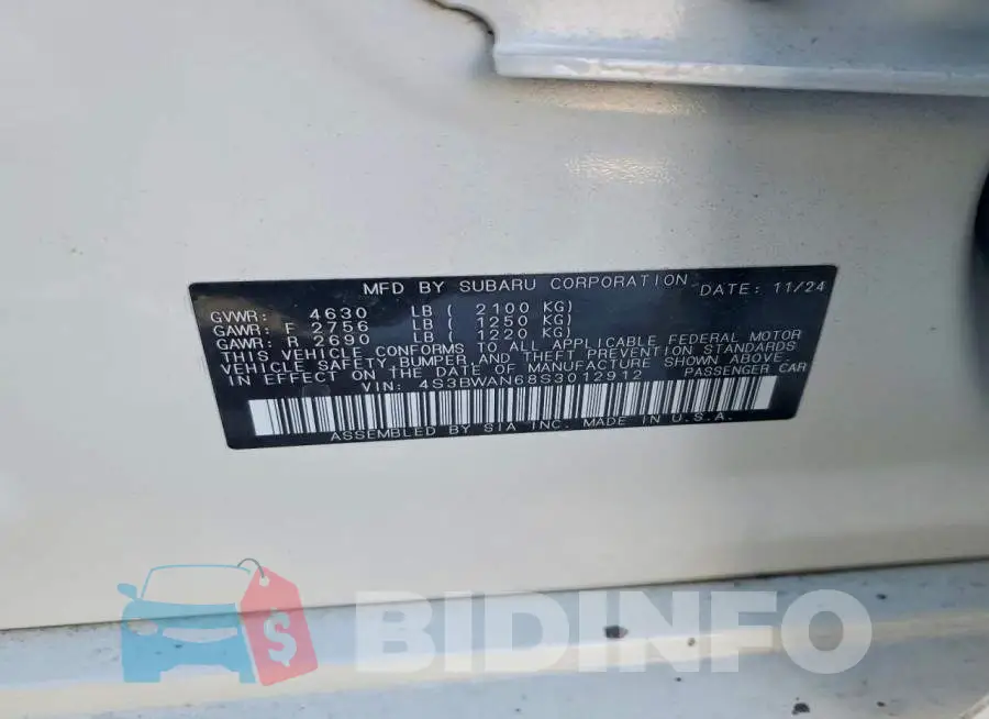 4S3BWAN68S3012912 Photo# 12