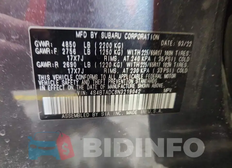 4S4BTADC8N3219042 Photo# 14
