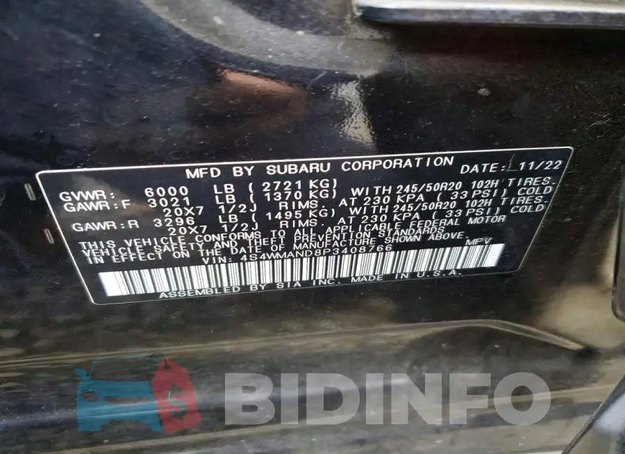 4S4WMAND8P3408766 Photo# 13