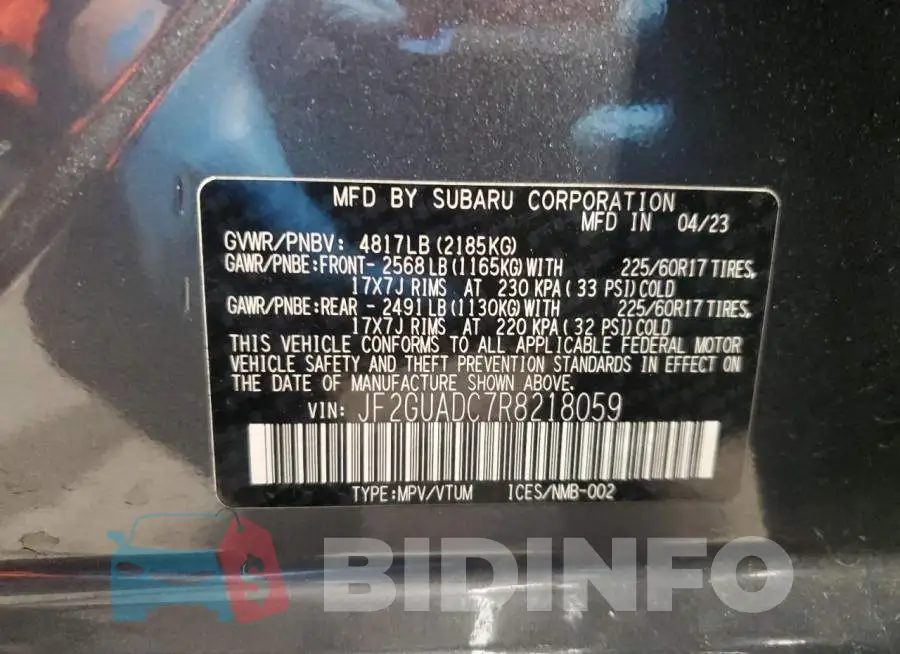 JF2GUADC7R8218059 Photo# 13
