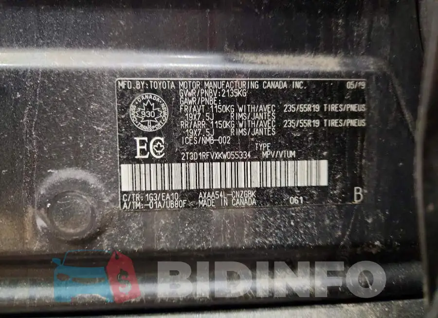 2T3D1RFVXKW055334 Photo# 13