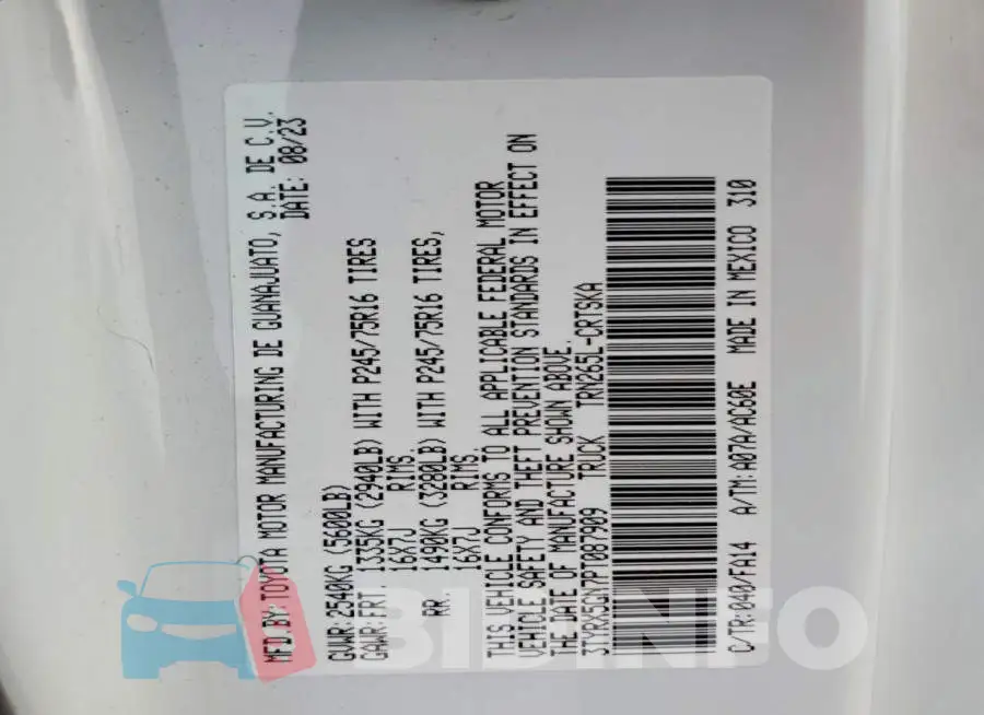 3TYRX5GN7PT087909 Photo# 12
