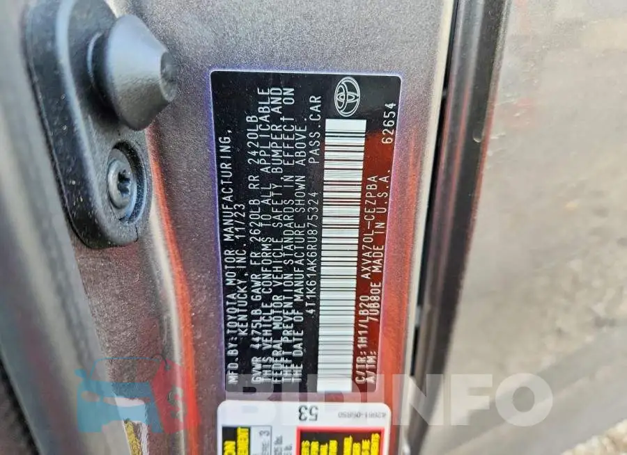 4T1K61AK6RU875324 Photo# 13