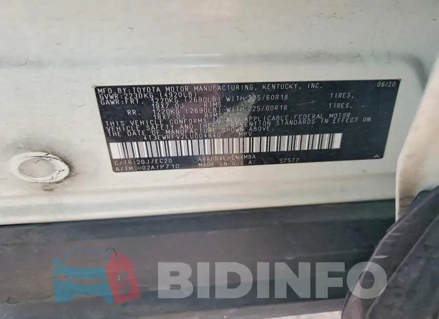 4T3EWRFV2LU004840 Photo# 12
