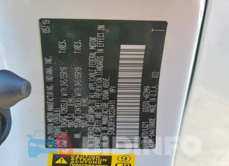 5TDKZRFH1KS334411 Photo# 13