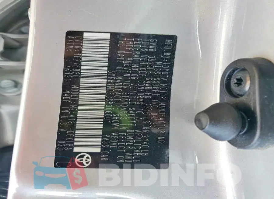 5YFB4MDE3SP306001 Photo# 12