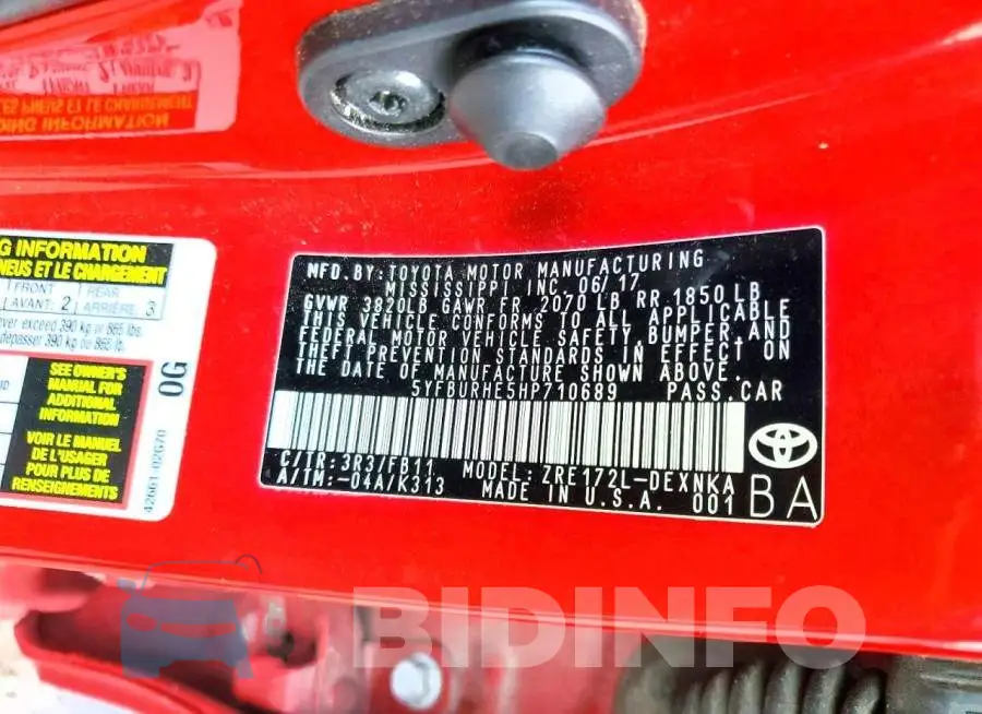 5YFBURHE5HP710689 Photo# 13