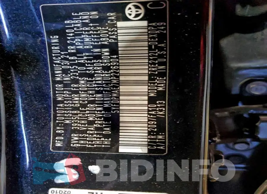 5YFDPMAE7MP226904 Photo# 12