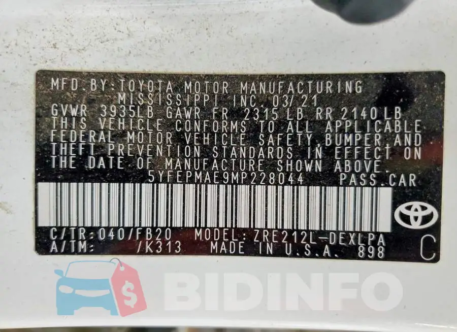 5YFEPMAE9MP228044 Photo# 13
