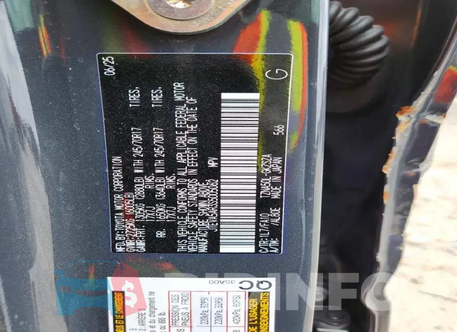 JTEVA5AR3S5005062 Photo# 13