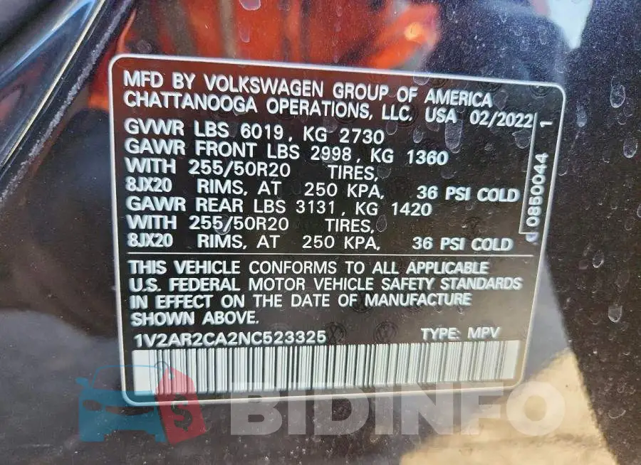 1V2AR2CA2NC523325 Photo# 14