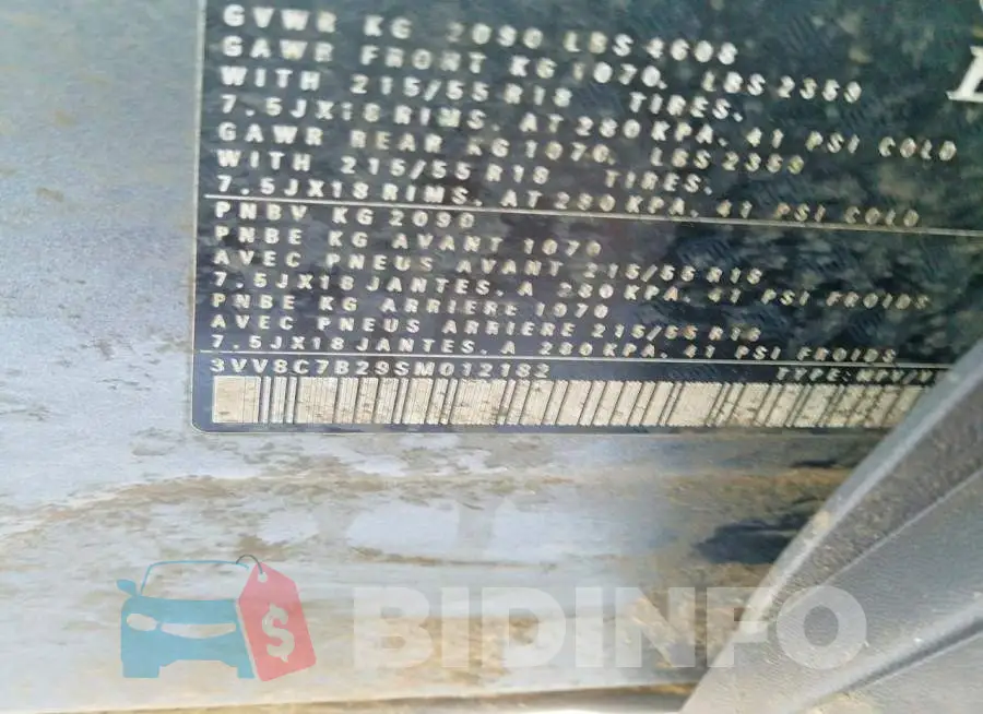 3VV8C7B29SM012182 Photo# 13