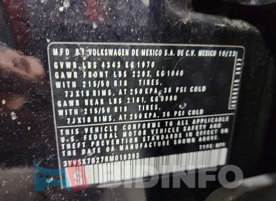 3VVSX7B27RM019393 Photo# 13
