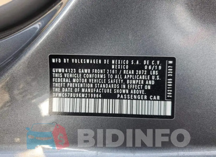 3VWC57BU9KM219964 Photo# 12