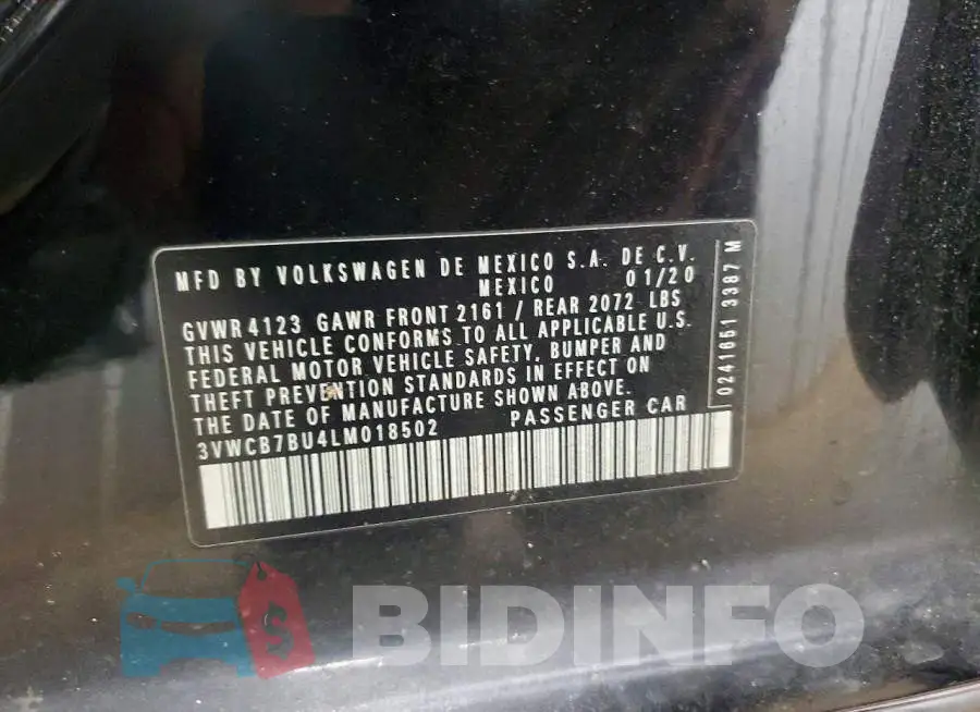 3VWCB7BU4LM018502 Photo# 12