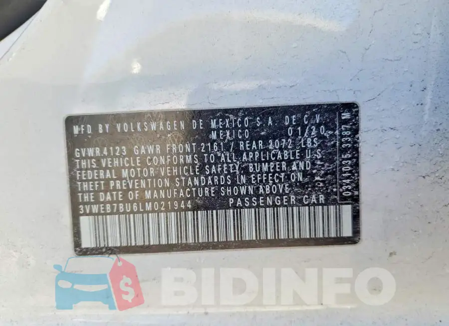 3VWEB7BU6LM021944 Photo# 12