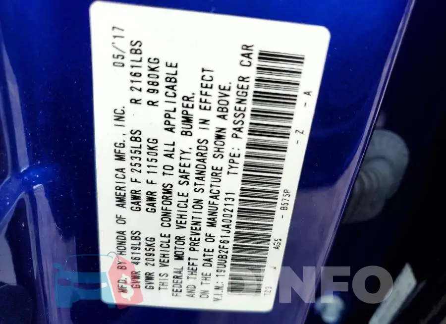 19UUB2F61JA002131 Photo# 12
