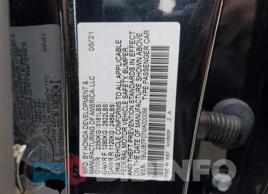 19UUB7F07MA000056 Photo# 13
