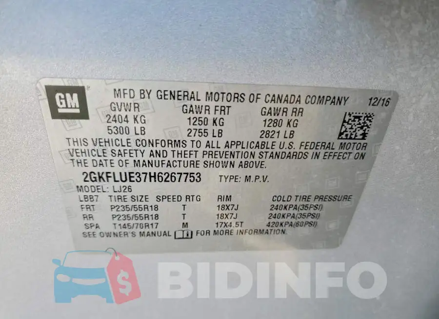2GKFLUE37H6267753 Photo# 13