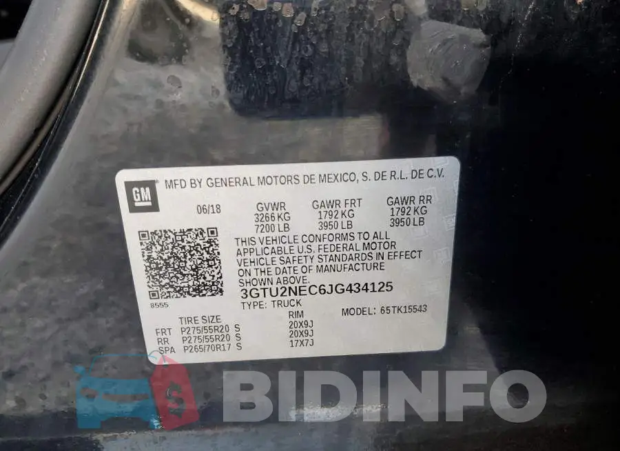 3GTU2NEC6JG434125 Photo# 12