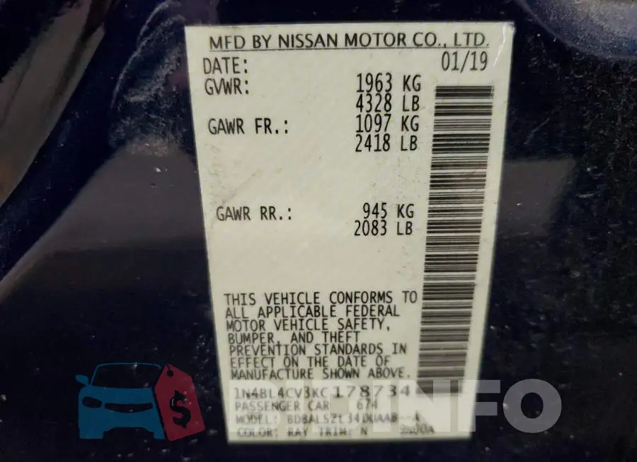1N4BL4CV3KC178734 Photo# 12