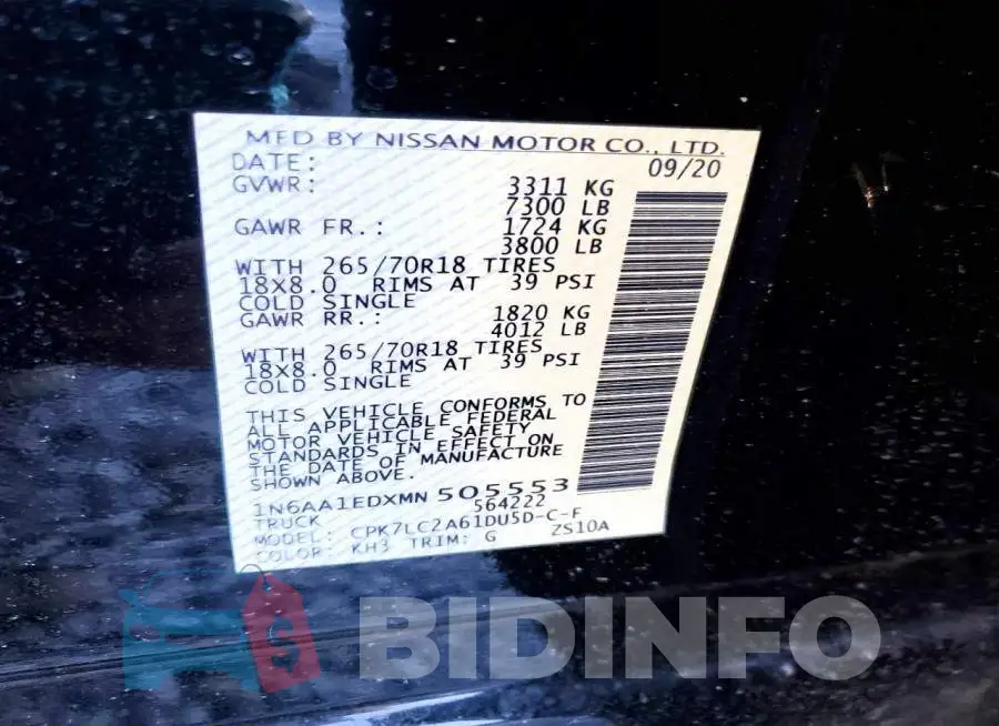 1N6AA1EDXMN505553 Photo# 12