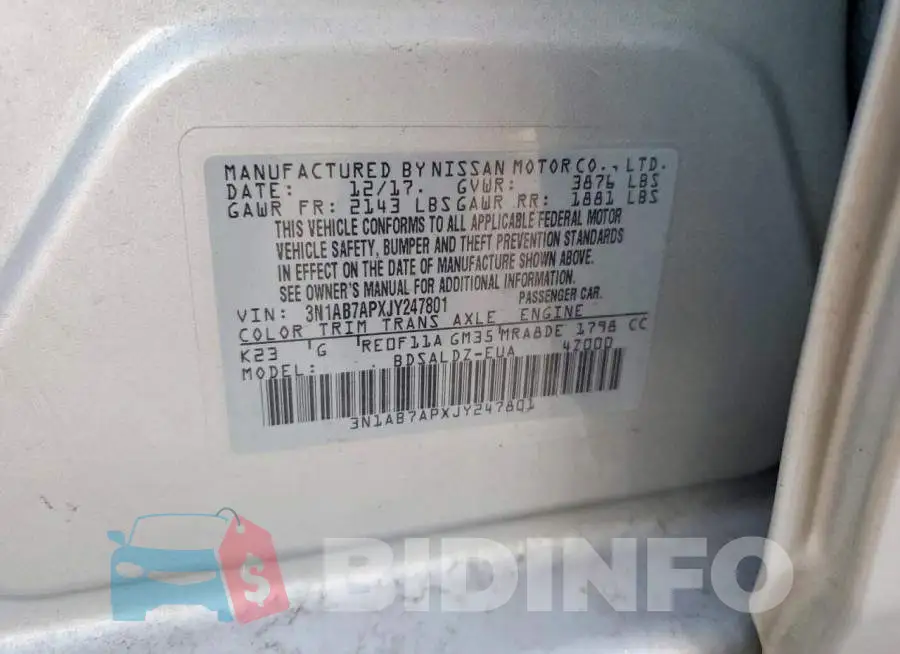 3N1AB7APXJY247801 Photo# 12