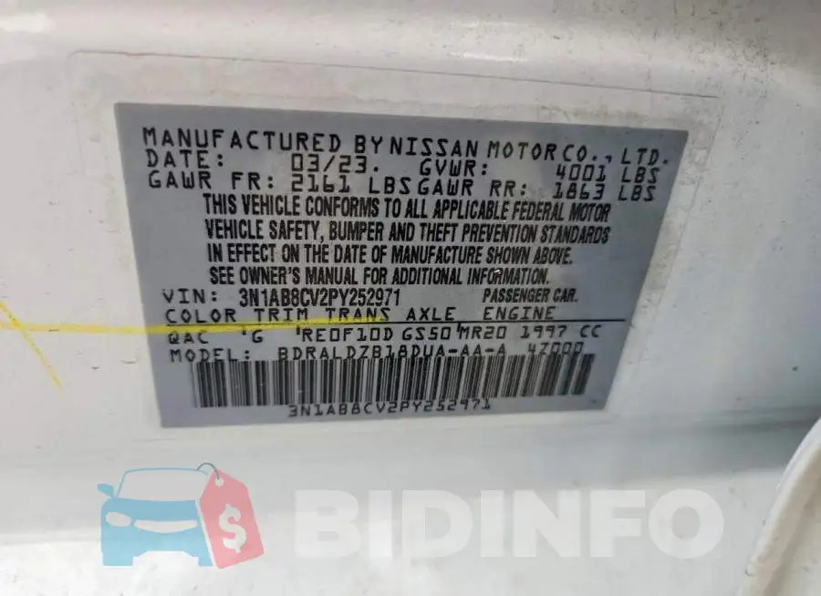 3N1AB8CV2PY252971 Photo# 11