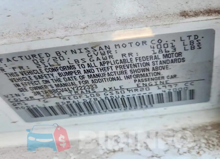 3N1AB8CV4LY222333 Photo# 12