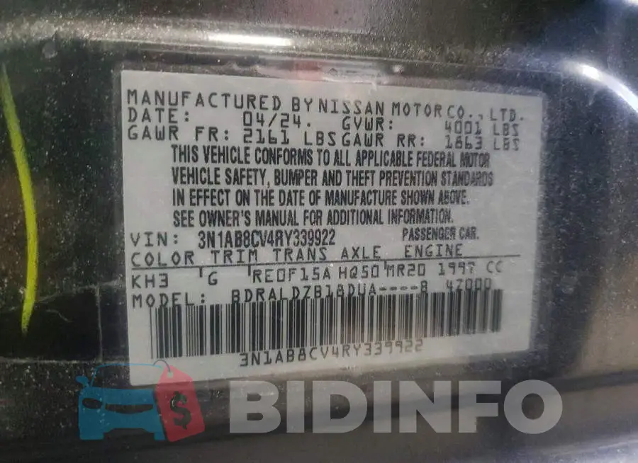 3N1AB8CV4RY339922 Photo# 12