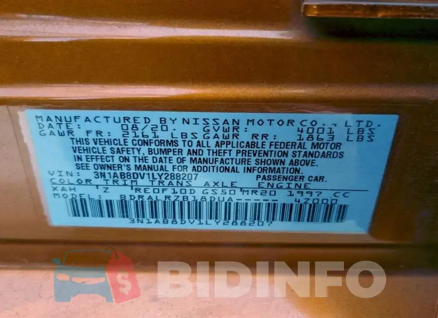 3N1AB8DV1LY288207 Photo# 12