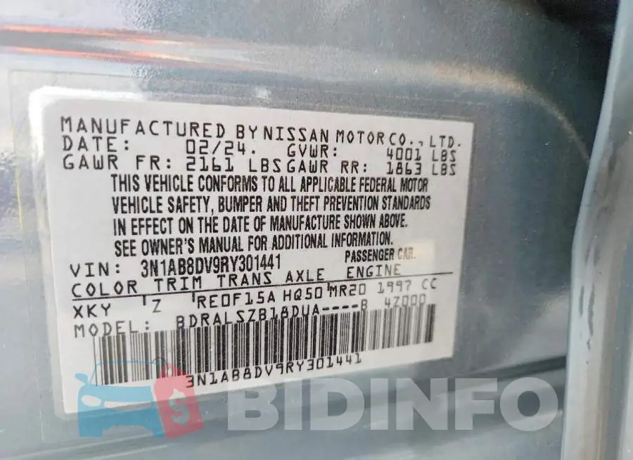 3N1AB8DV9RY301441 Photo# 12