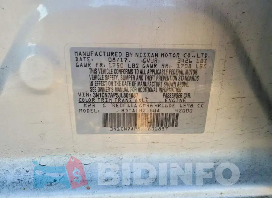 3N1CN7AP5JL801887 Photo# 12