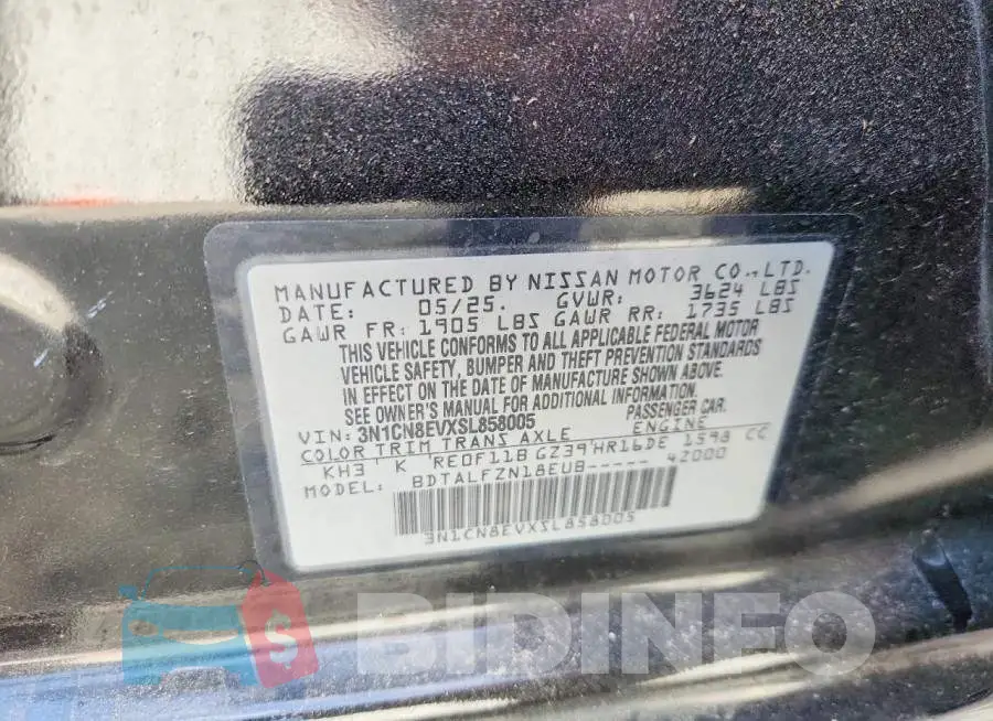 3N1CN8EVXSL858005 Photo# 13