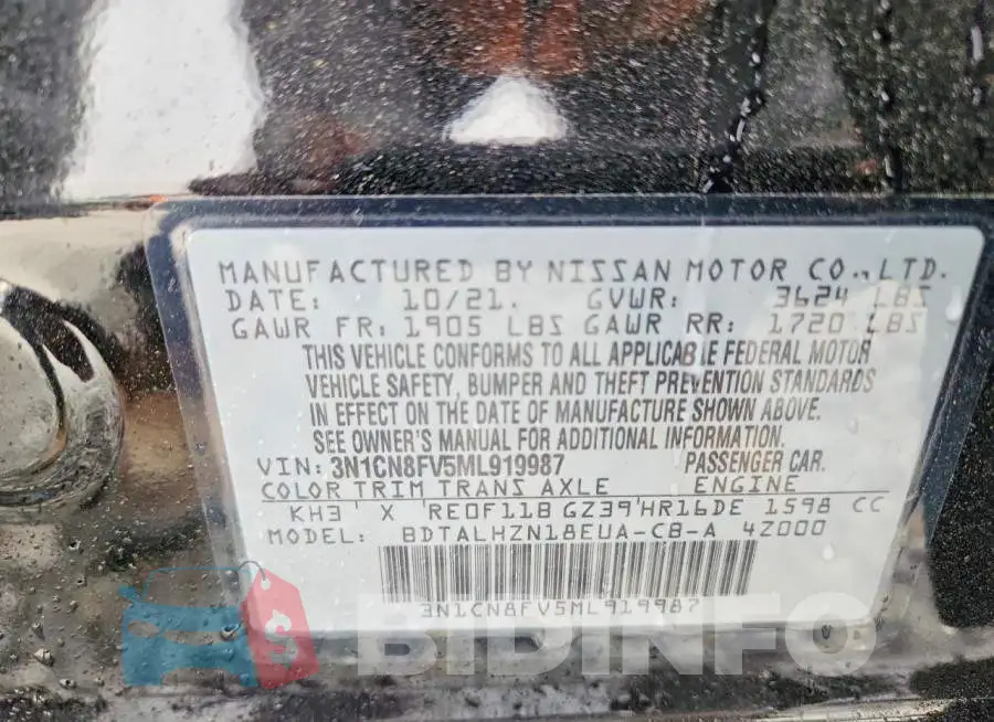 3N1CN8FV5ML919987 Photo# 13