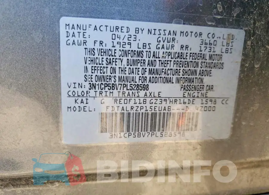 3N1CP5BV7PL528598 Photo# 13